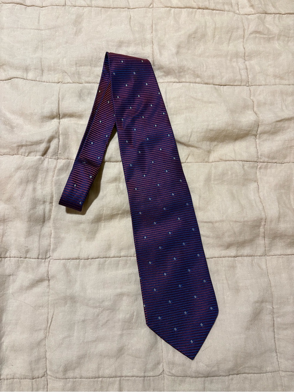 Valentino Purple Tie with Blue Microdots